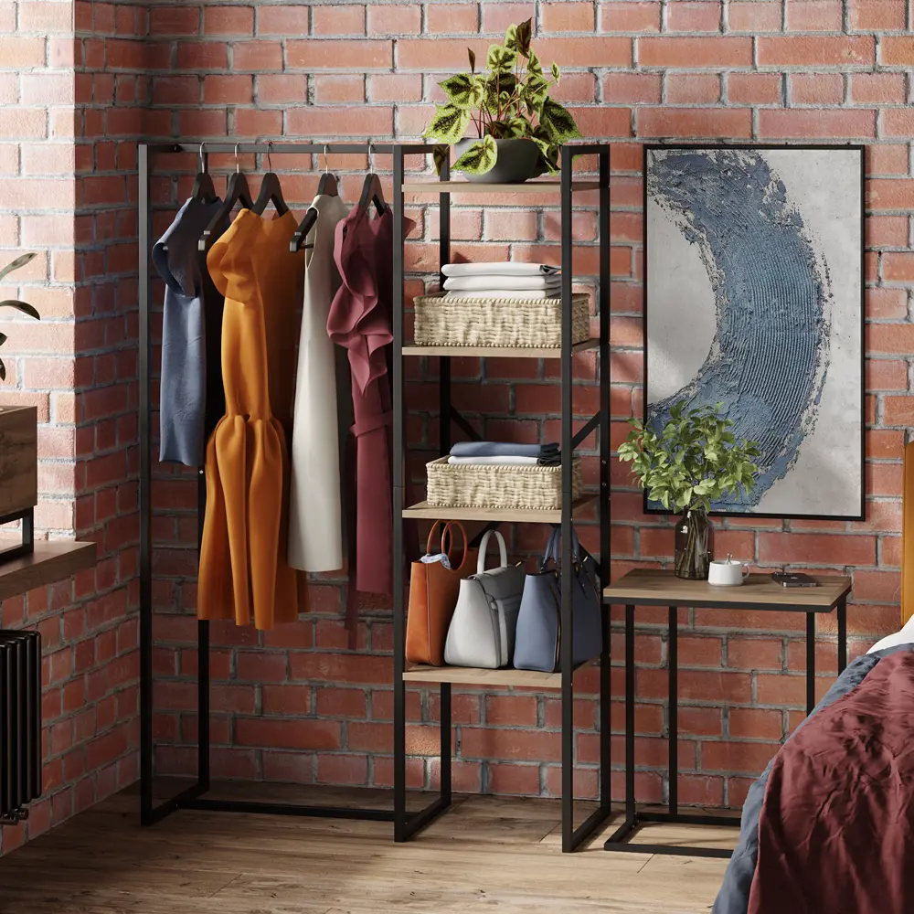 Фото 4 Вешалка напольная Grostat home Lucid loft 97x151x40 см металл цвет дуб вотан Фото 4 Вешалка напольная Grostat home Lucid loft 97x151x40 см металл цвет дуб вотан