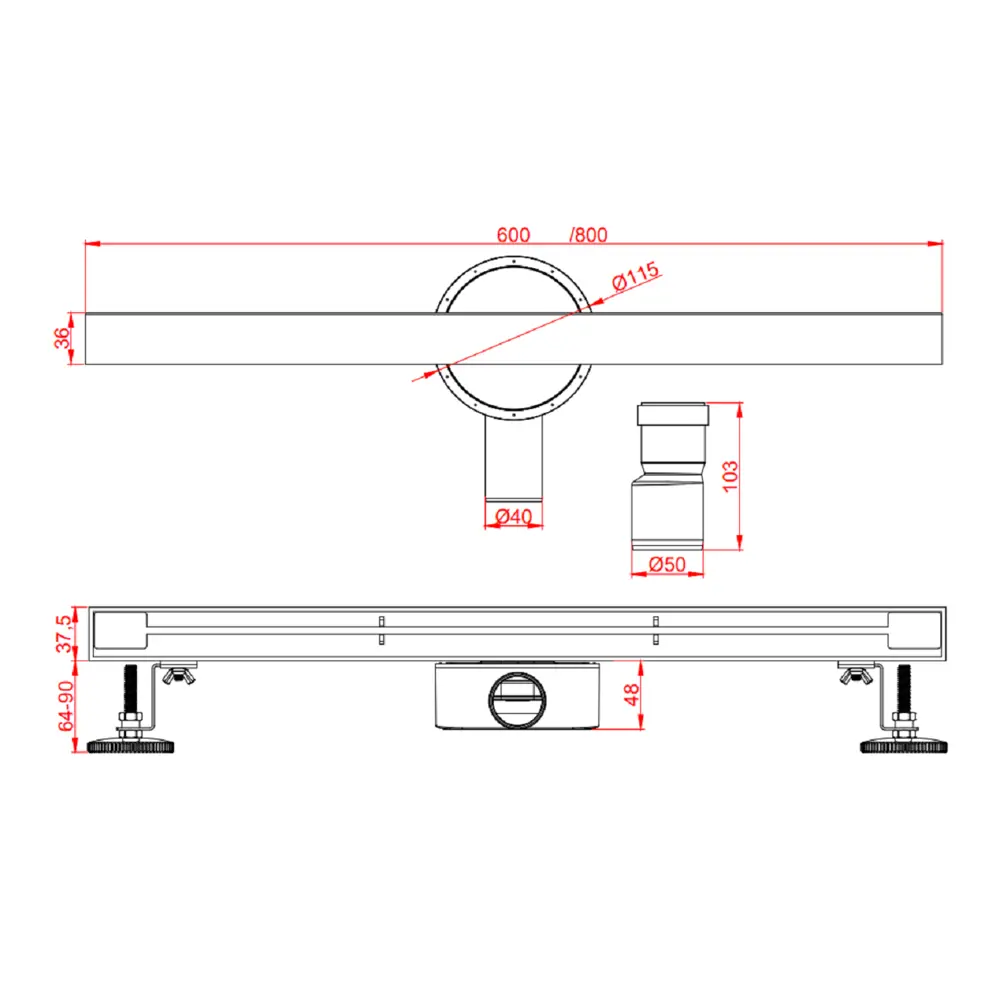 Фото Трап для душа Altrobagno AltroBagnoTrave071220NeOp комбинированный затвор 3.7x80 см нержавеющая сталь Фото Трап для душа Altrobagno AltroBagnoTrave071220NeOp комбинированный затвор 3.7x80 см нержавеющая сталь