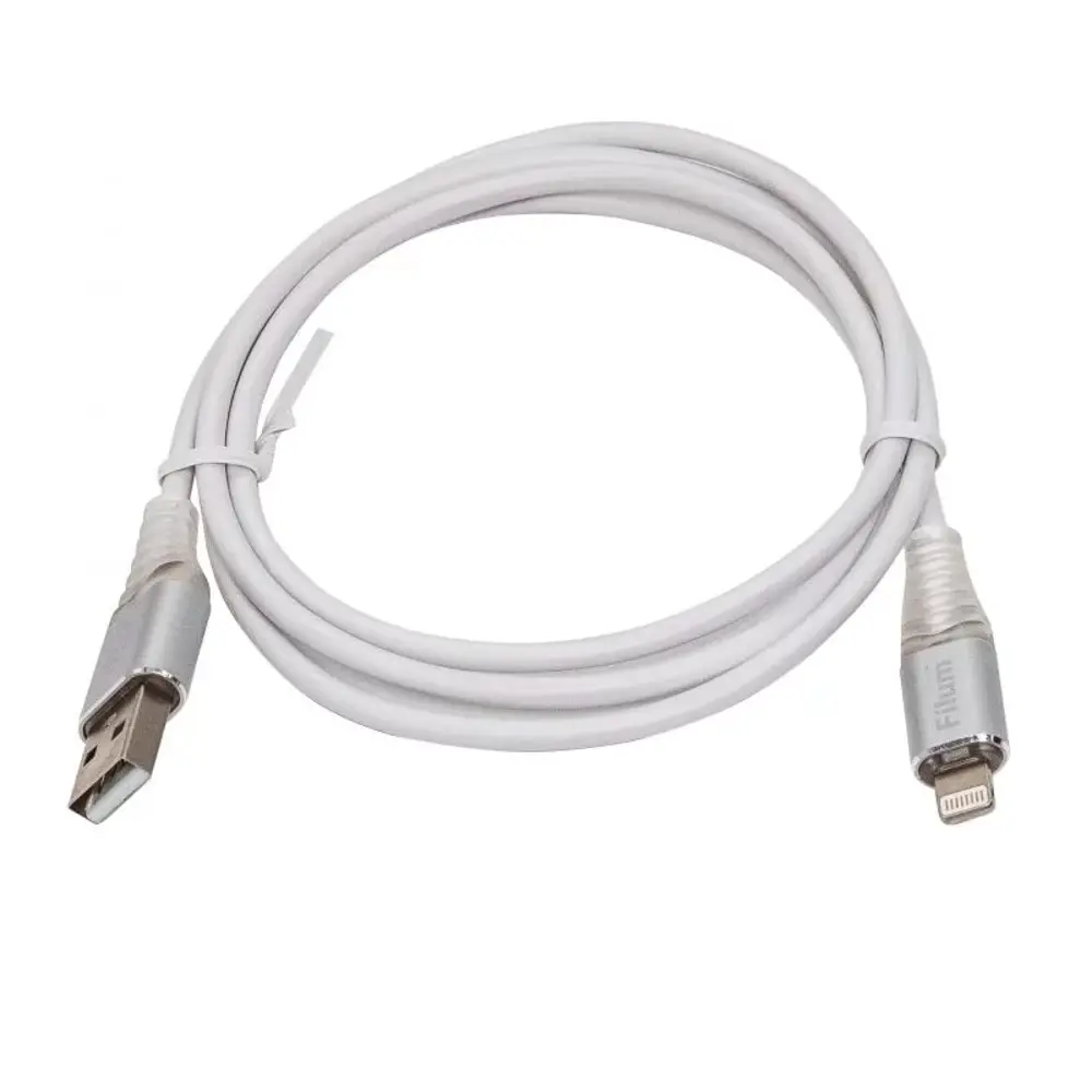 Фото 2 Кабель интерфейсный USB 2.0 Filum FL-CPro-U2-AM-LM-1M-L1 USB A male-Lightning male 1 м индикатор заряда Фото 2 Кабель интерфейсный USB 2.0 Filum FL-CPro-U2-AM-LM-1M-L1 USB A male-Lightning male 1 м индикатор заряда