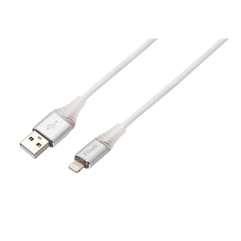 Фото 3 Кабель интерфейсный USB 2.0 Filum FL-CPro-U2-AM-LM-1M-L1 USB A male-Lightning male 1 м индикатор заряда Фото 3 Кабель интерфейсный USB 2.0 Filum FL-CPro-U2-AM-LM-1M-L1 USB A male-Lightning male 1 м индикатор заряда