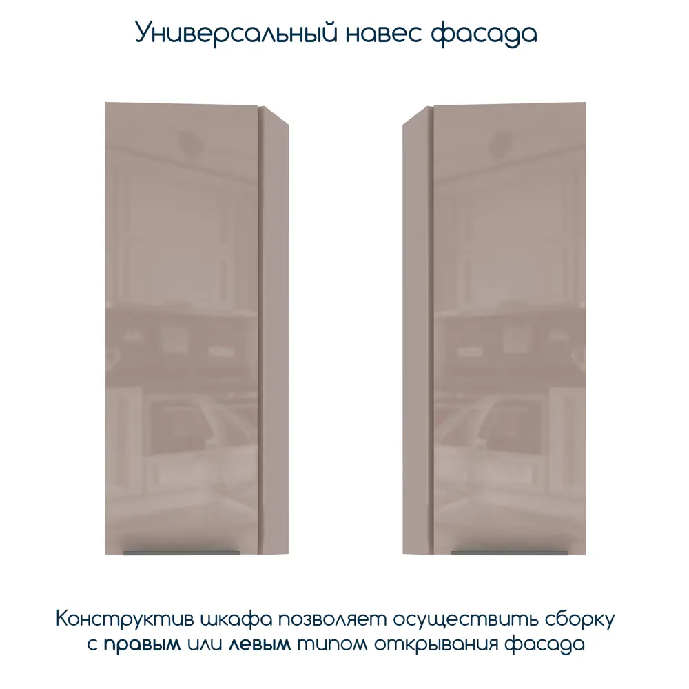 Фото 4 Кухонный модуль навесной торцевой Beneli COLOR распашной высокий Капучино глянец/Белый 30х31.2х96 см 1 шт. Фото 4 Кухонный модуль навесной торцевой Beneli COLOR распашной высокий Капучино глянец/Белый 30х31.2х96 см 1 шт.