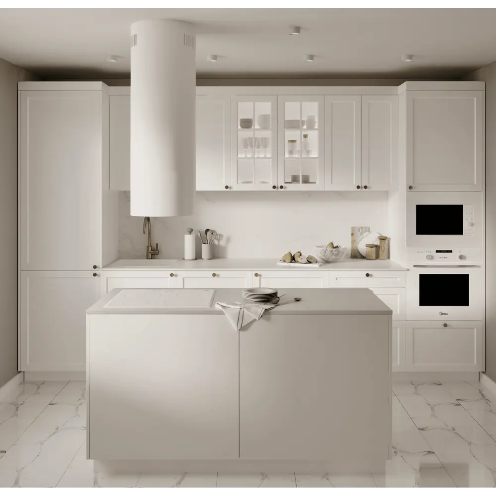 Фото 7 Фасад-витрина кухонного шкафа Ньюпорт 39.7x102.1 см KONSENSA МДФ цвет белый Фото 7 Фасад-витрина кухонного шкафа Ньюпорт 39.7x102.1 см KONSENSA МДФ цвет белый