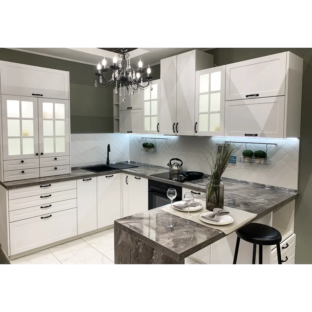 Фото 8 Фальшпанель для кухонного шкафа Ньюпорт 37x102 см KONSENSA МДФ цвет белый