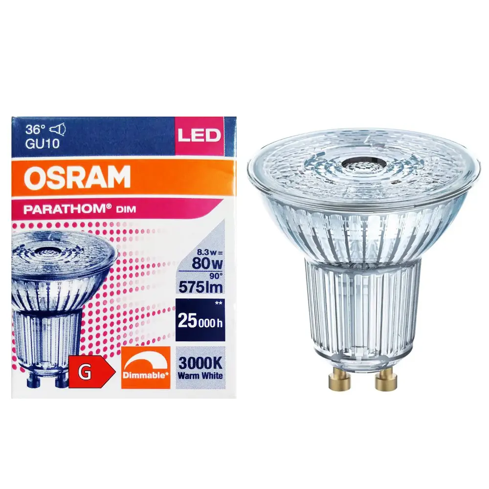 Фото 2 Лампа светодиодная Osram 4058075609112-1 GU10 220-240 В 8.3 Вт спот матовый 575 Лм теплый белый (желтый) свет Фото 2 Лампа светодиодная Osram 4058075609112-1 GU10 220-240 В 8.3 Вт спот матовый 575 Лм теплый белый (желтый) свет