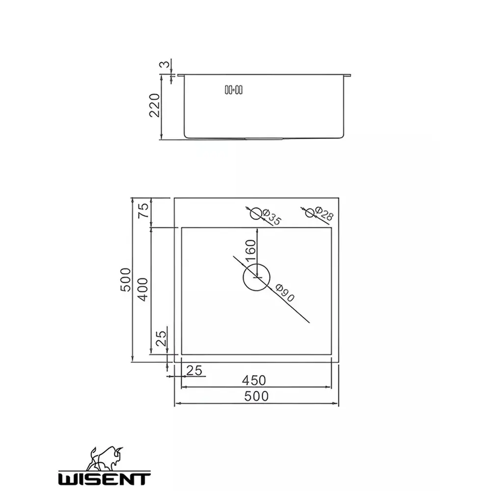 Фото 3 Мойка для кухни врезная с дозатором Glyph Gl35050 с сушилкой 50x50 см глубина чаши 20 см нержавеющая сталь цвет сатин Фото 3 Мойка для кухни врезная с дозатором Glyph Gl35050 с сушилкой 50x50 см глубина чаши 20 см нержавеющая сталь цвет сатин