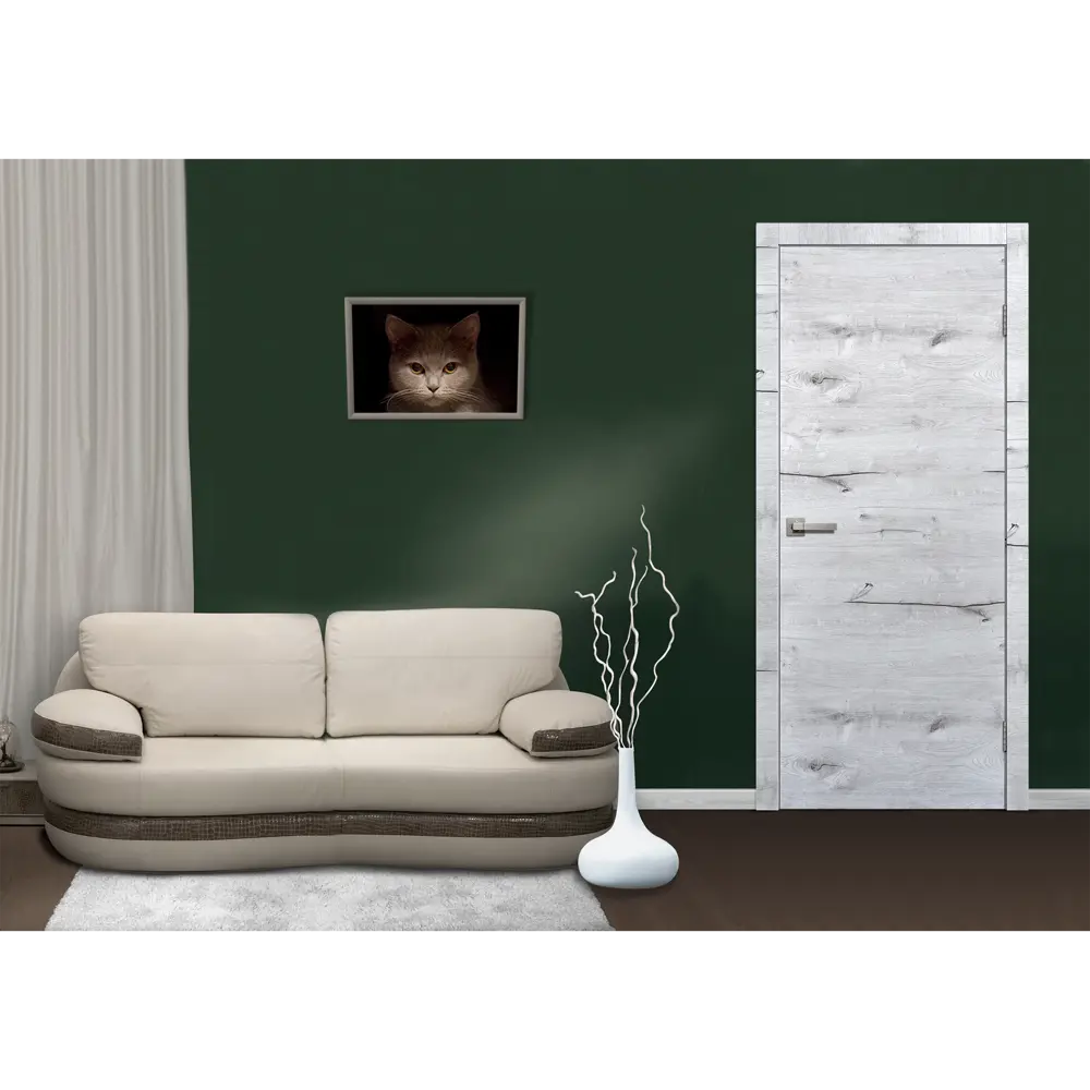 Фото Дверь межкомнатная глухая Дублин 90x200 см ПВХ цвет дуб арктик без замка и без петель Фото Дверь межкомнатная глухая Дублин 90x200 см ПВХ цвет дуб арктик без замка и без петель