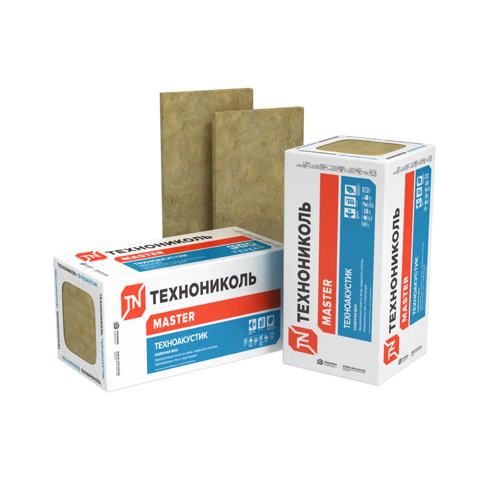 Фото 2 Минеральная вата Технониколь Техноакустик 50мм 8шт 1.2x0.6м 5.76м² Фото 2 Минеральная вата Технониколь Техноакустик 50мм 8шт 1.2x0.6м 5.76м²