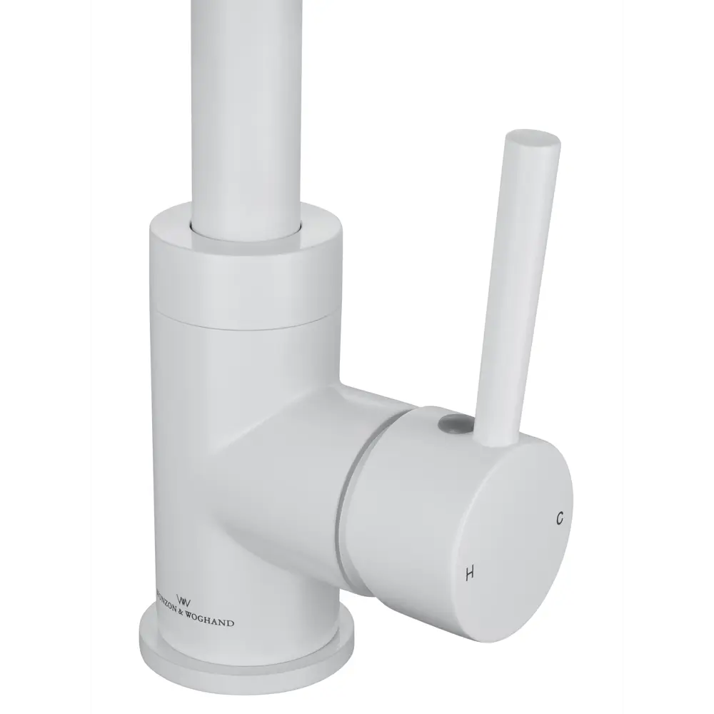 Фото 4 Смеситель для кухни Wonzon & woghand поворотный излив 30 см цвет белый