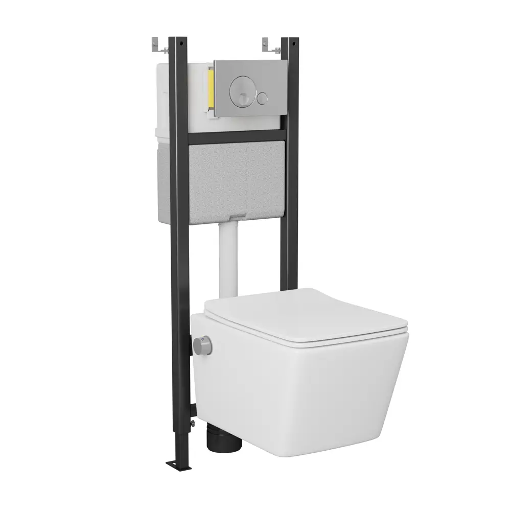 Фото 2 Комплект инсталляция Oli Expert Black 886668 с унитазом Glory и биде, с микролифтом, клавиша Globe цвет хром