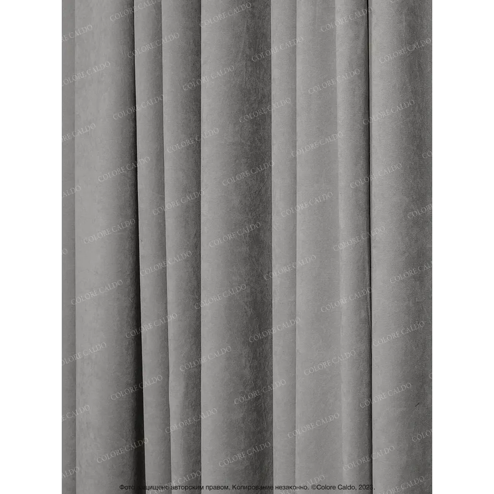 Фото 6 Комплект штор на шторной ленте блэкаут Colore Caldo 6054/Серый, 300x500 см Фото 6 Комплект штор на шторной ленте блэкаут Colore Caldo 6054/Серый, 300x500 см
