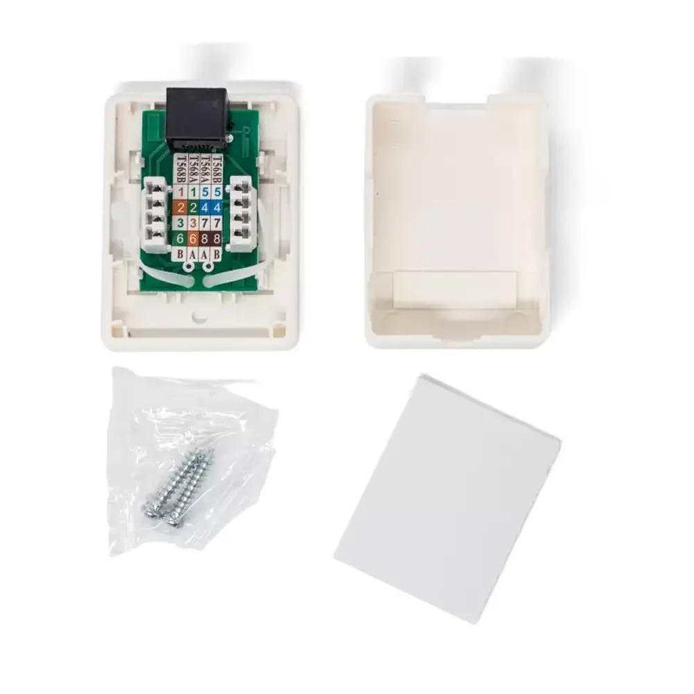 Фото 3 Розетка компьютерная накладная Filum Krone FL-NA-SOCKET5E-1 RJ45 Cat 5E цвет белый Фото 3 Розетка компьютерная накладная Filum Krone FL-NA-SOCKET5E-1 RJ45 Cat 5E цвет белый