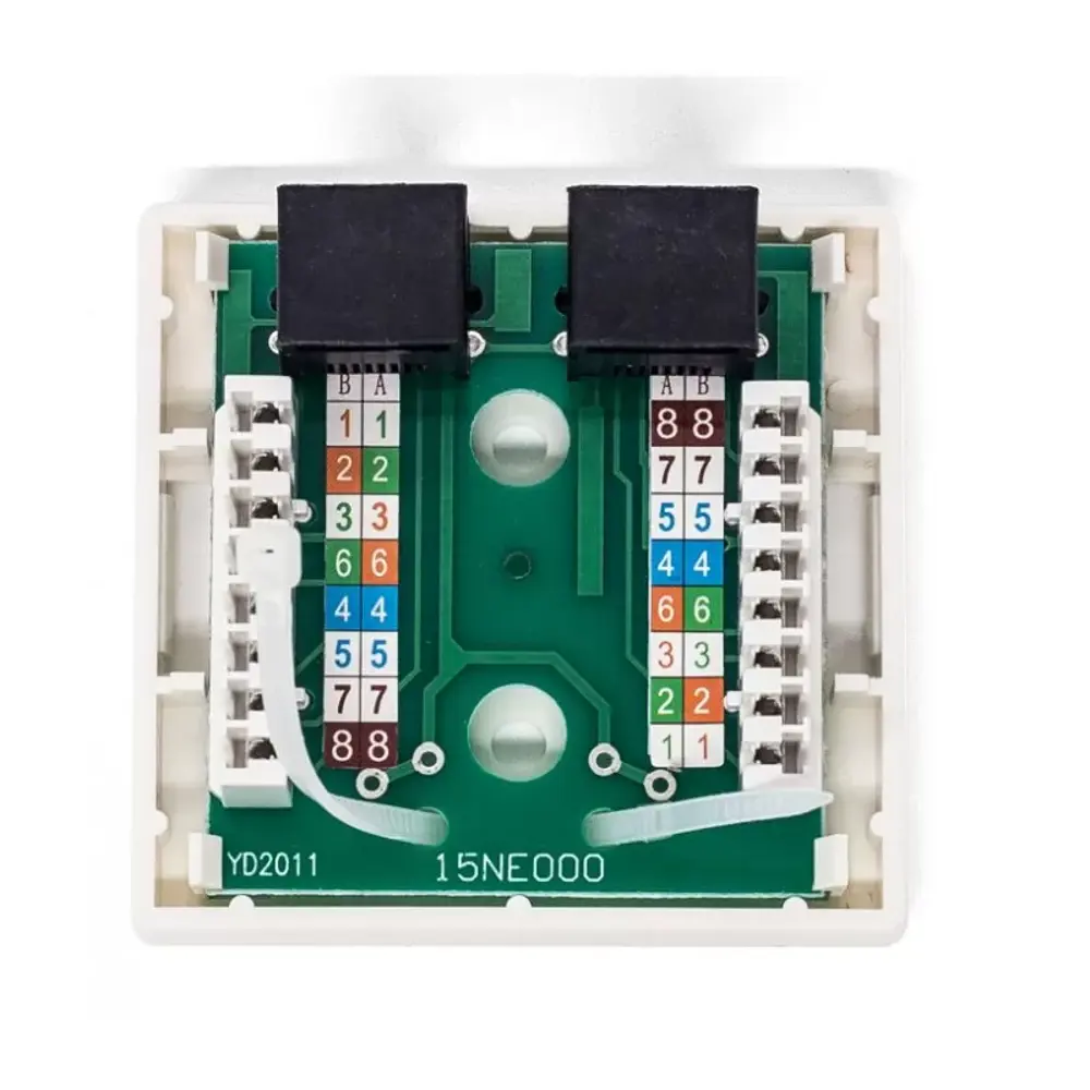 Фото 3 Розетка компьютерная накладная Filum Krone FL-NA-SOCKET5E-2 RJ45 Cat 5E цвет белый Фото 3 Розетка компьютерная накладная Filum Krone FL-NA-SOCKET5E-2 RJ45 Cat 5E цвет белый