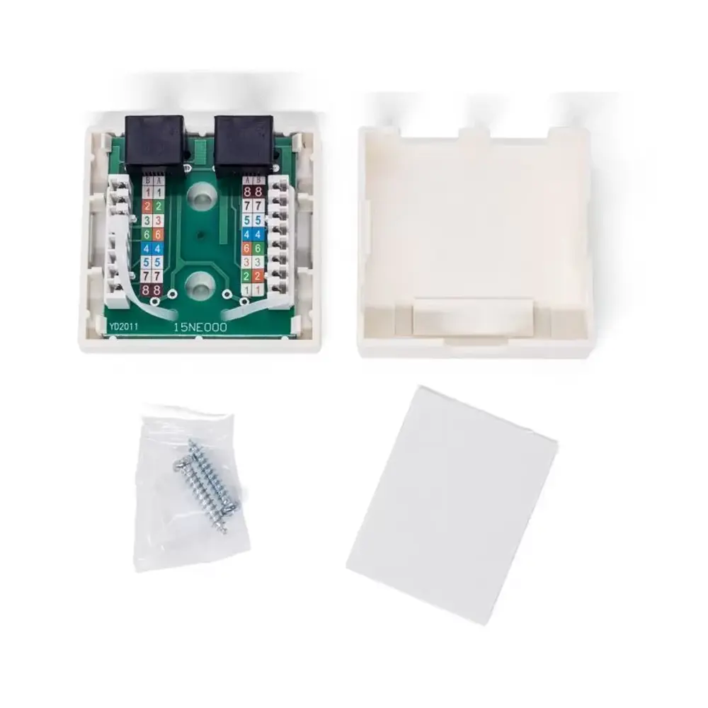 Фото Розетка компьютерная накладная Filum Krone FL-NA-SOCKET5E-2 RJ45 Cat 5E цвет белый Фото Розетка компьютерная накладная Filum Krone FL-NA-SOCKET5E-2 RJ45 Cat 5E цвет белый