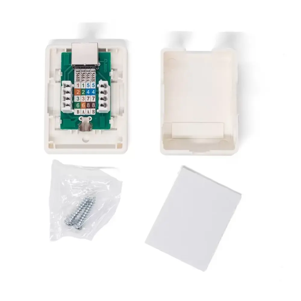 Фото 2 Розетка компьютерная накладная Filum Krone FL-NA-SOCKET5E-3 RJ45 Cat 5E цвет белый Фото 2 Розетка компьютерная накладная Filum Krone FL-NA-SOCKET5E-3 RJ45 Cat 5E цвет белый