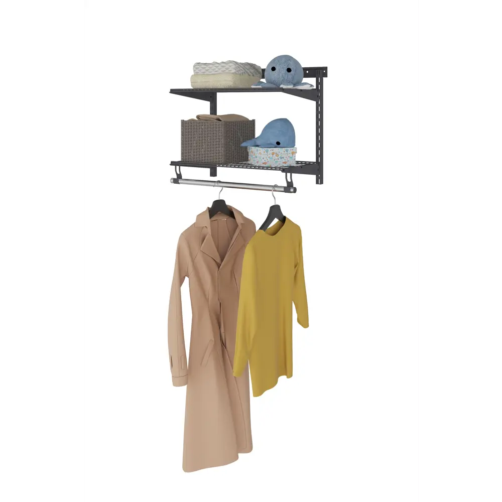 Фото 2 Гардеробная система Практик home Basic G60S 350x530x35 см цвет графит Фото 2 Гардеробная система Практик home Basic G60S 350x530x35 см цвет графит