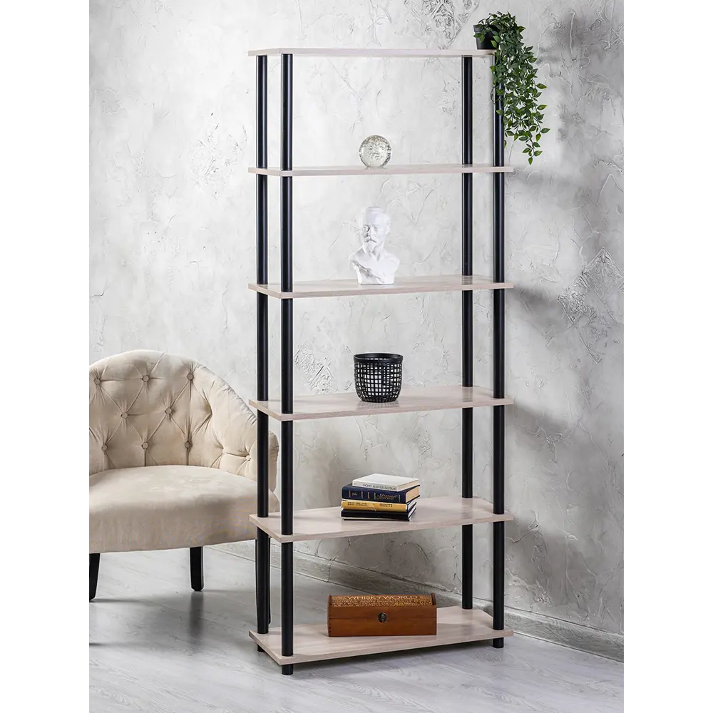 Фото 5 Стеллаж деревянный Gastrorag 75x183.6x30 см нагрузка до 10 кг ЛДСП цвет ясень шимо светлый Фото 5 Стеллаж деревянный Gastrorag 75x183.6x30 см нагрузка до 10 кг ЛДСП цвет ясень шимо светлый