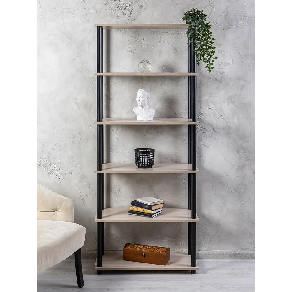 Фото Стеллаж деревянный Gastrorag 75x183.6x30 см нагрузка до 10 кг ЛДСП цвет ясень шимо светлый Фото Стеллаж деревянный Gastrorag 75x183.6x30 см нагрузка до 10 кг ЛДСП цвет ясень шимо светлый