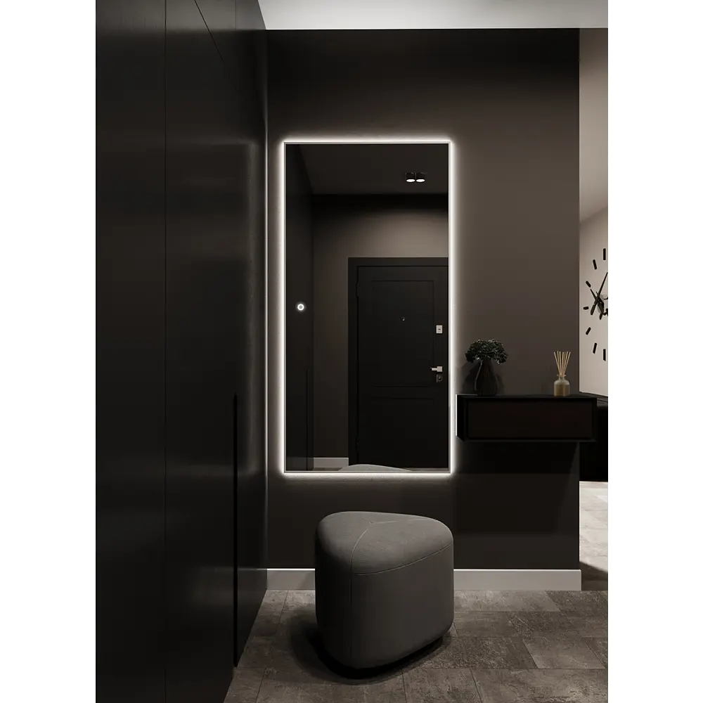 Фото 3 Зеркало с подсветкой в ванную One Mirror 160x80см сенсорное цвет серебро Фото 3 Зеркало с подсветкой в ванную One Mirror 160x80см сенсорное цвет серебро