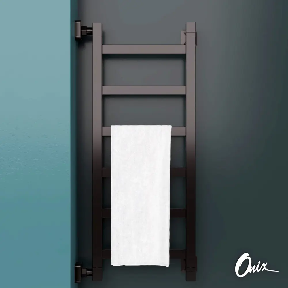 Фото 2 Полотенцесушитель водяной лестница Onix Moon left black 30x80 см 1/2" нержавеющая сталь цвет черный Фото 2 Полотенцесушитель водяной лестница Onix Moon left black 30x80 см 1/2" нержавеющая сталь цвет черный