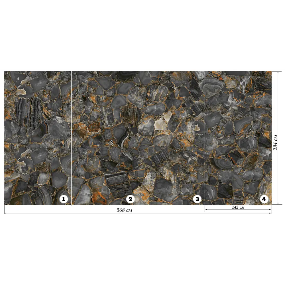 Фото 2 Гибкий камень Мрамор Агат грей 2840x1420x2мм 4.033м² синий Фото 2 Гибкий камень Мрамор Агат грей 2840x1420x2мм 4.033м² синий