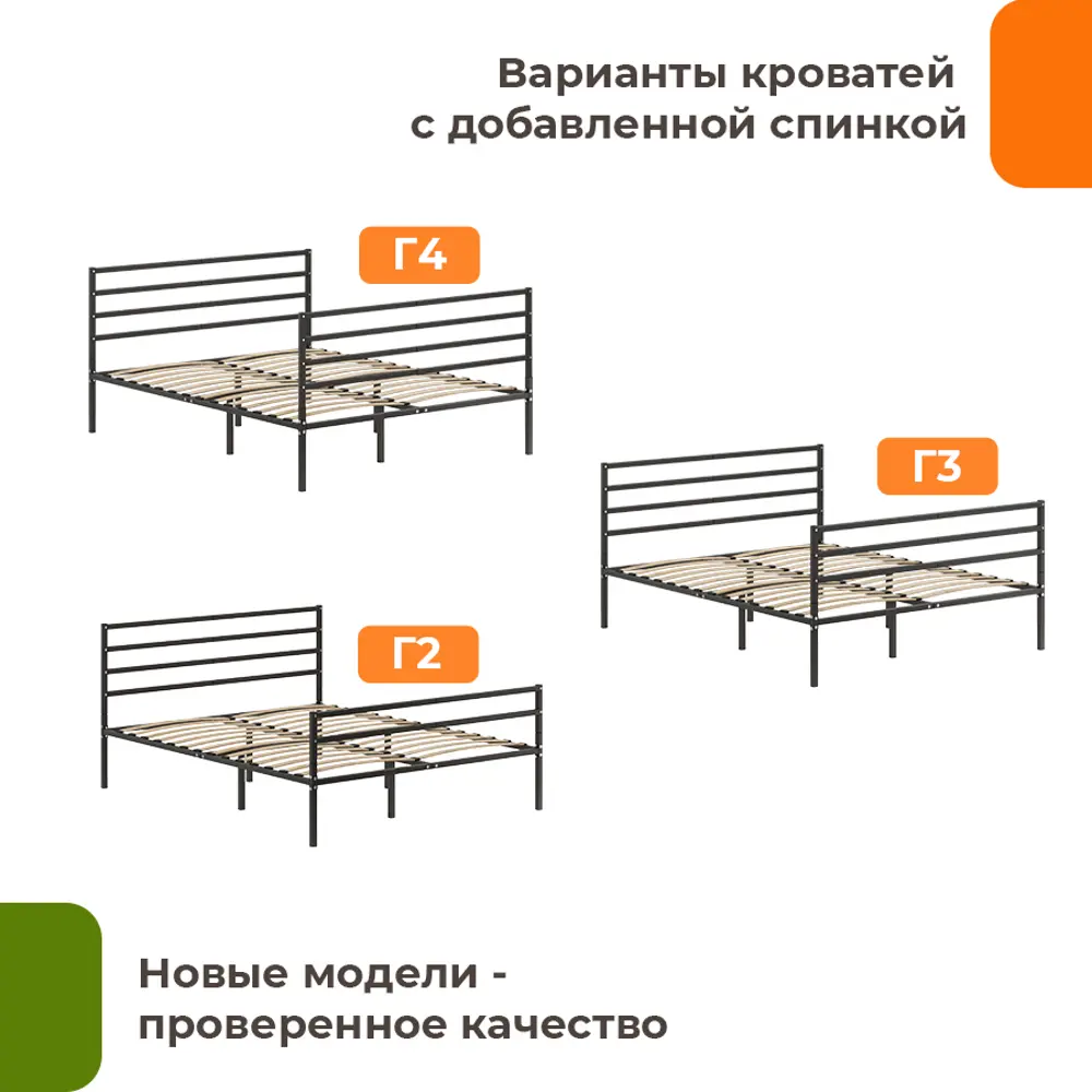 Фото 5 Кровать Домаклево mtlk-bz-sp4g-180-190-ch 180 x 95.2 x 190 см металл цвет черный