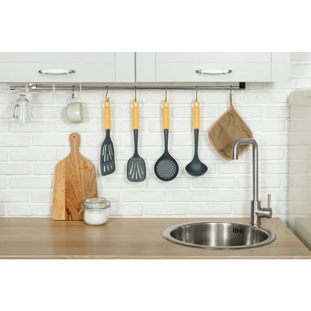 Фото 3 Лопатка кухонная Phibo Fiesta полиамид 35 см цвет желтый Фото 3 Лопатка кухонная Phibo Fiesta полиамид 35 см цвет желтый