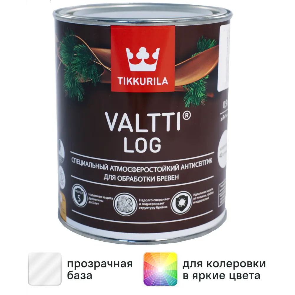 Фото Антисептик для дерева Tikkurila Valtti Log база ЕС 0.9 л Фото Антисептик для дерева Tikkurila Valtti Log база ЕС 0.9 л