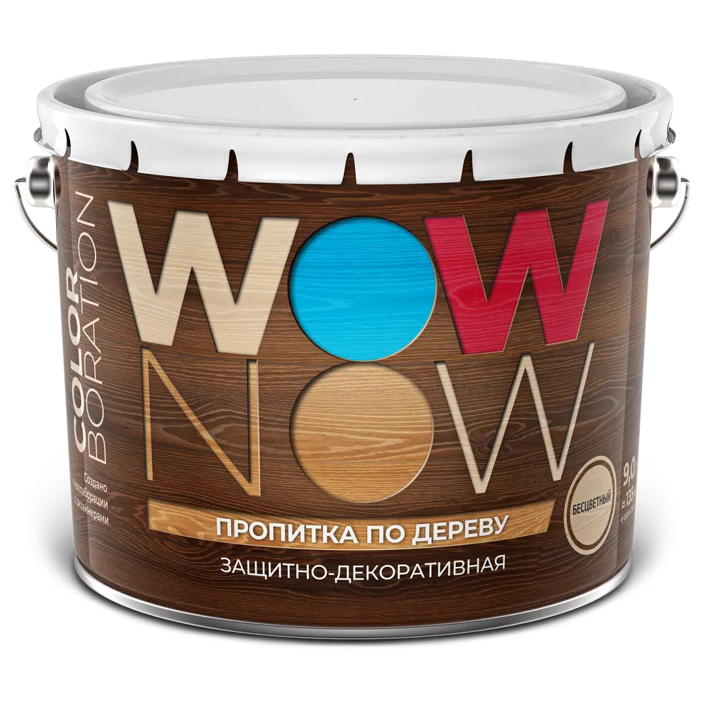 Фото 2 Пропитка по дереву Wow Now защитно-декоративная с льняным маслом бесцветная 9 л Фото 2 Пропитка по дереву Wow Now защитно-декоративная с льняным маслом бесцветная 9 л