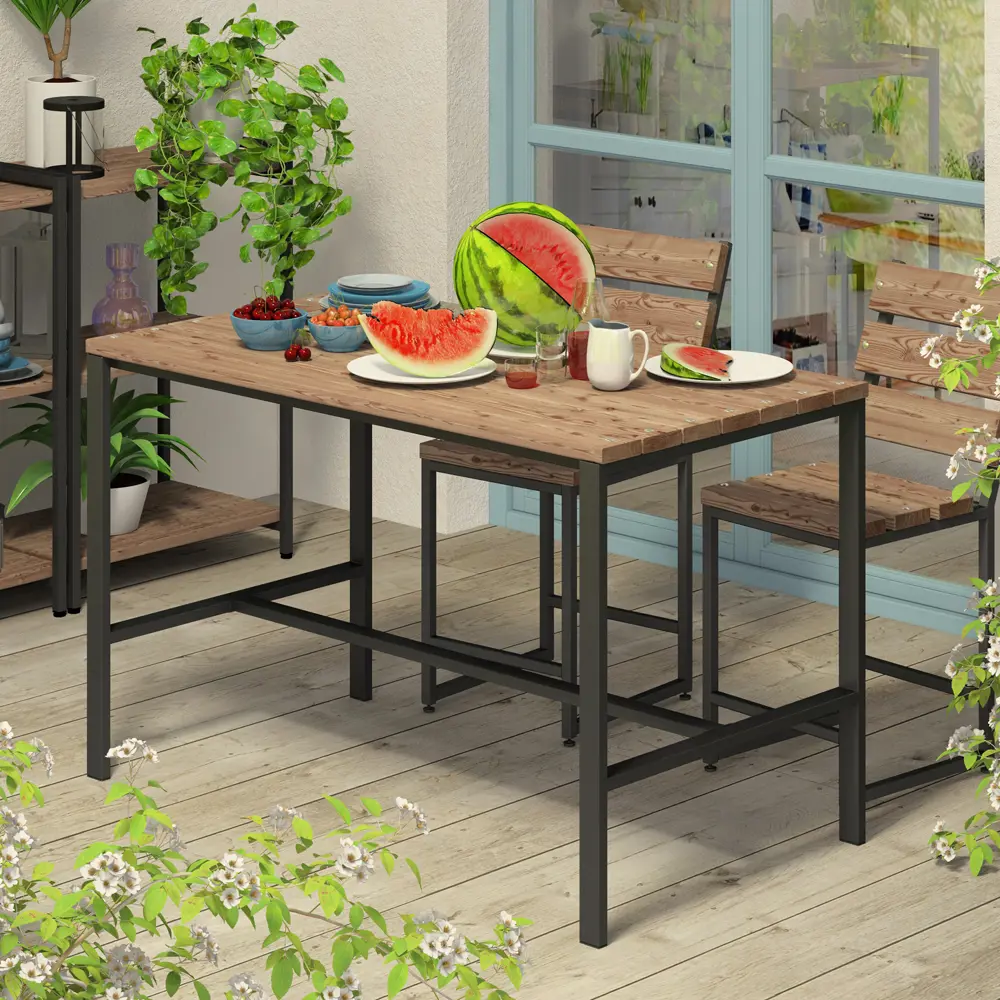 Фото 2 Стол садовый Grostat Home Lacio loft 120x60x75 см коричневый