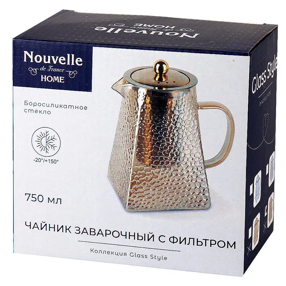 Фото Чайник 750 мл Nouvelle 5210010 стекло цвет прозрачный Фото Чайник 750 мл Nouvelle 5210010 стекло цвет прозрачный