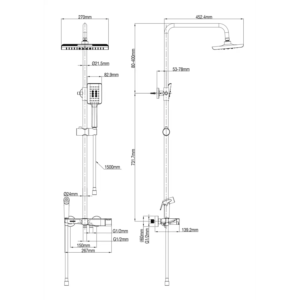 Фото 2 Душевая система Wonzon & woghand WW-B3310-MW 1 режимная цвет белый матовый Фото 2 Душевая система Wonzon & woghand WW-B3310-MW 1 режимная цвет белый матовый