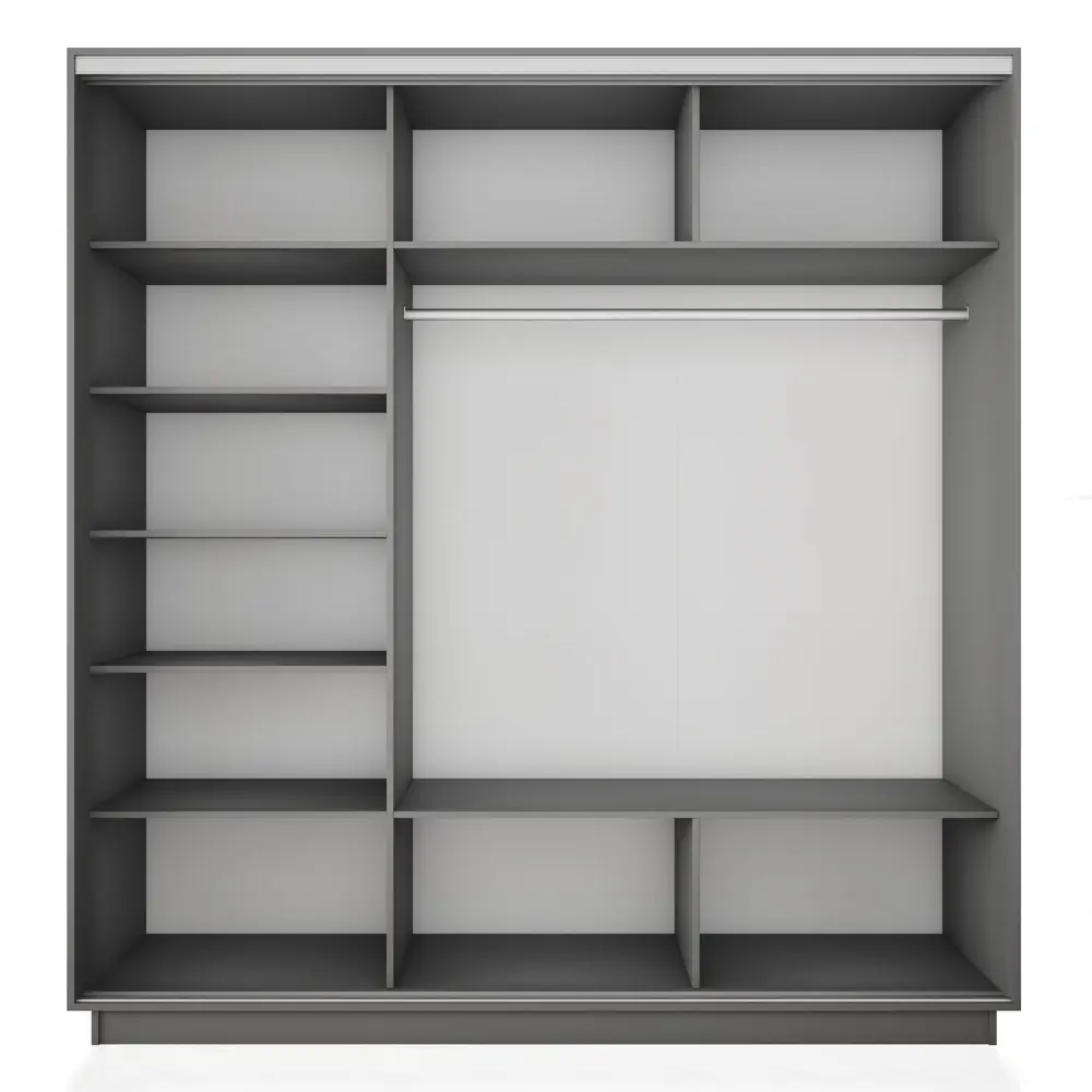 Фото 2 Шкаф-купе Мебельная компания е1 1EET_240_DM 220x240x60 см ЛДСП 9 полок цвет серый диамант