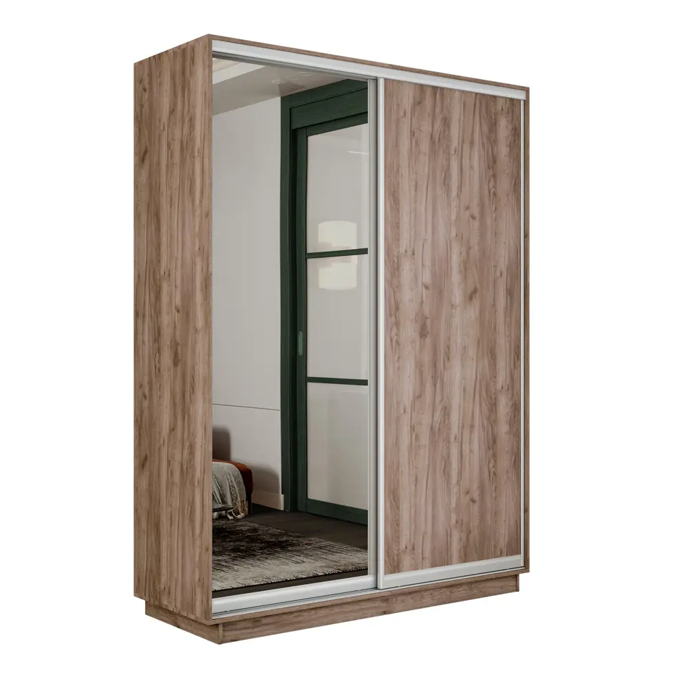 Фото 3 Шкаф-купе Мебельная компания е1 1EMD_160240_KT 240x160x60 см 7 полок ЛДСП цвет крафт табачный