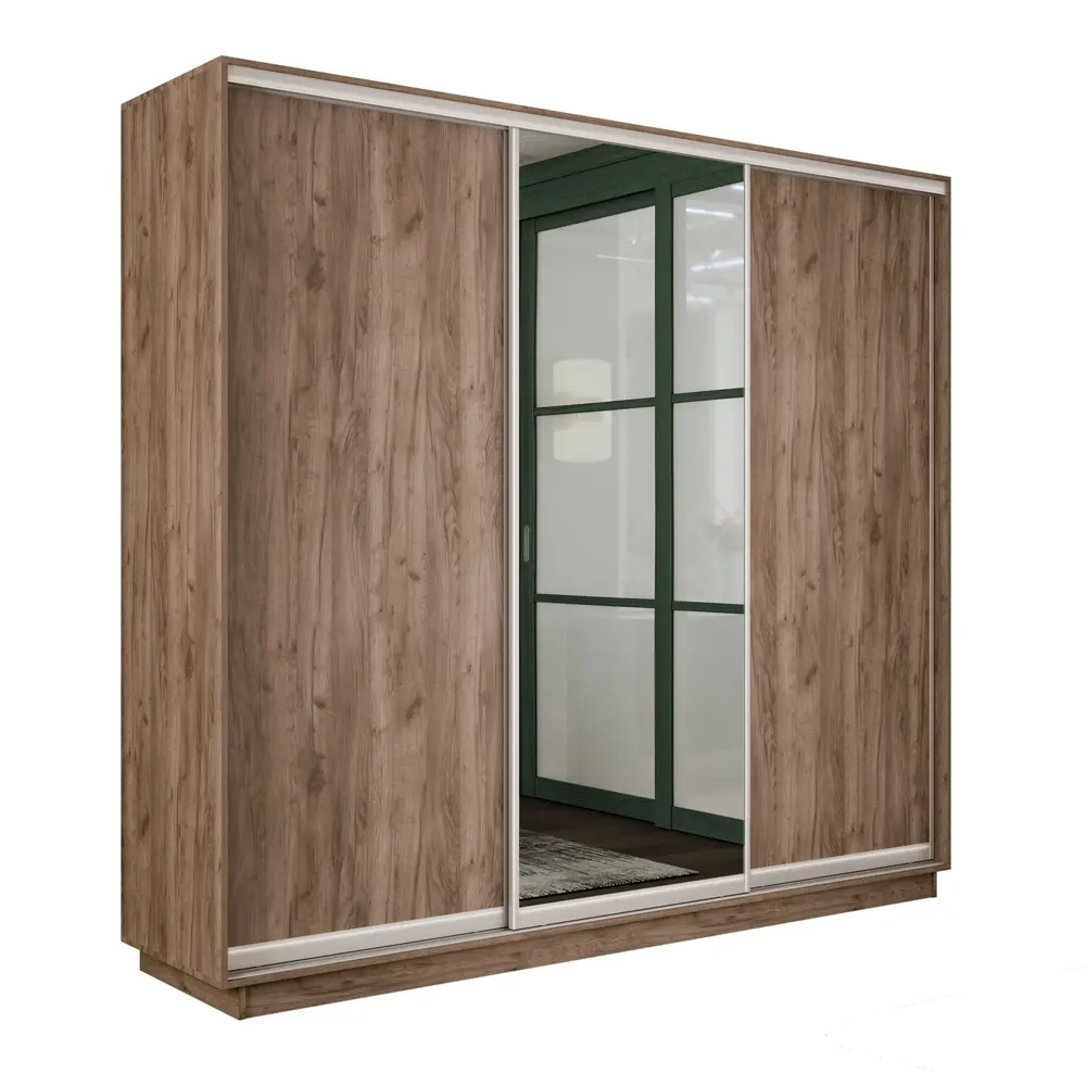 Фото 3 Шкаф-купе Мебельная компания е1 1EMT1_210240_KT 240x210x60 см 9 полок ЛДСП цвет крафт табачный