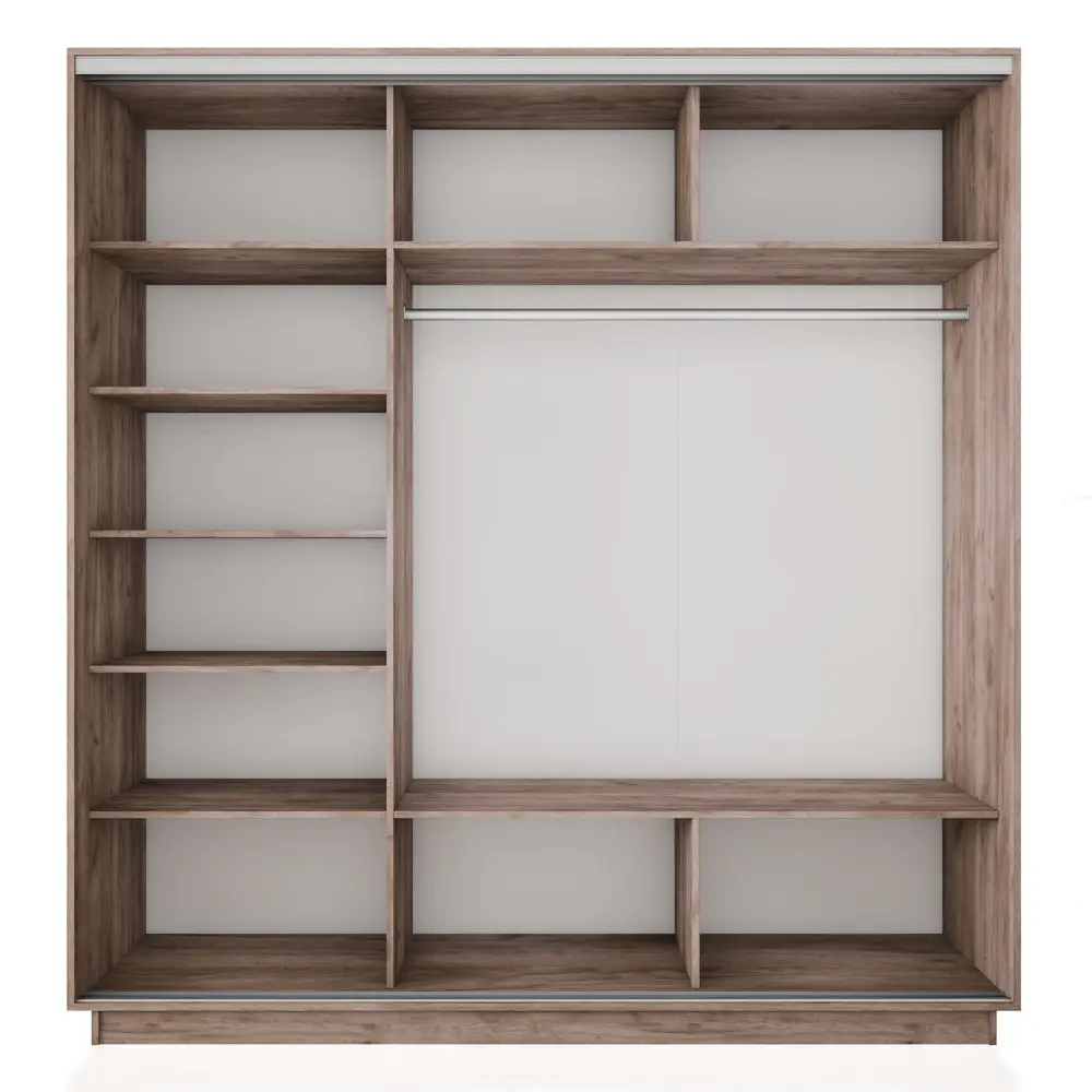 Фото 2 Шкаф-купе Мебельная компания е1 1EMT1_240240_KT 240x240x60 см ЛДСП 9 полок цвет крафт табачный Фото 2 Шкаф-купе Мебельная компания е1 1EMT1_240240_KT 240x240x60 см ЛДСП 9 полок цвет крафт табачный