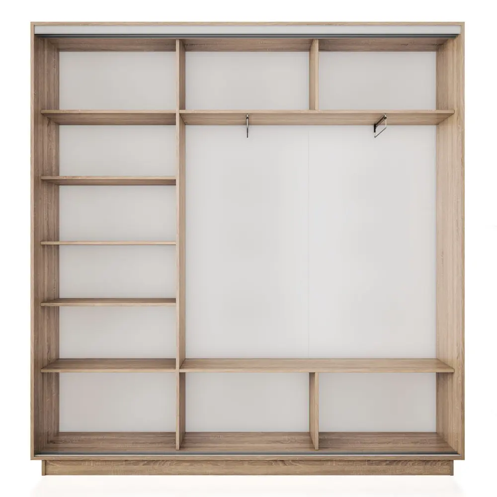 Фото 2 Шкаф-купе Мебельная компания е1 45EEKT_210_S 220x210x45 см 9 полок ЛДСП цвет сонома Фото 2 Шкаф-купе Мебельная компания е1 45EEKT_210_S 220x210x45 см 9 полок ЛДСП цвет сонома