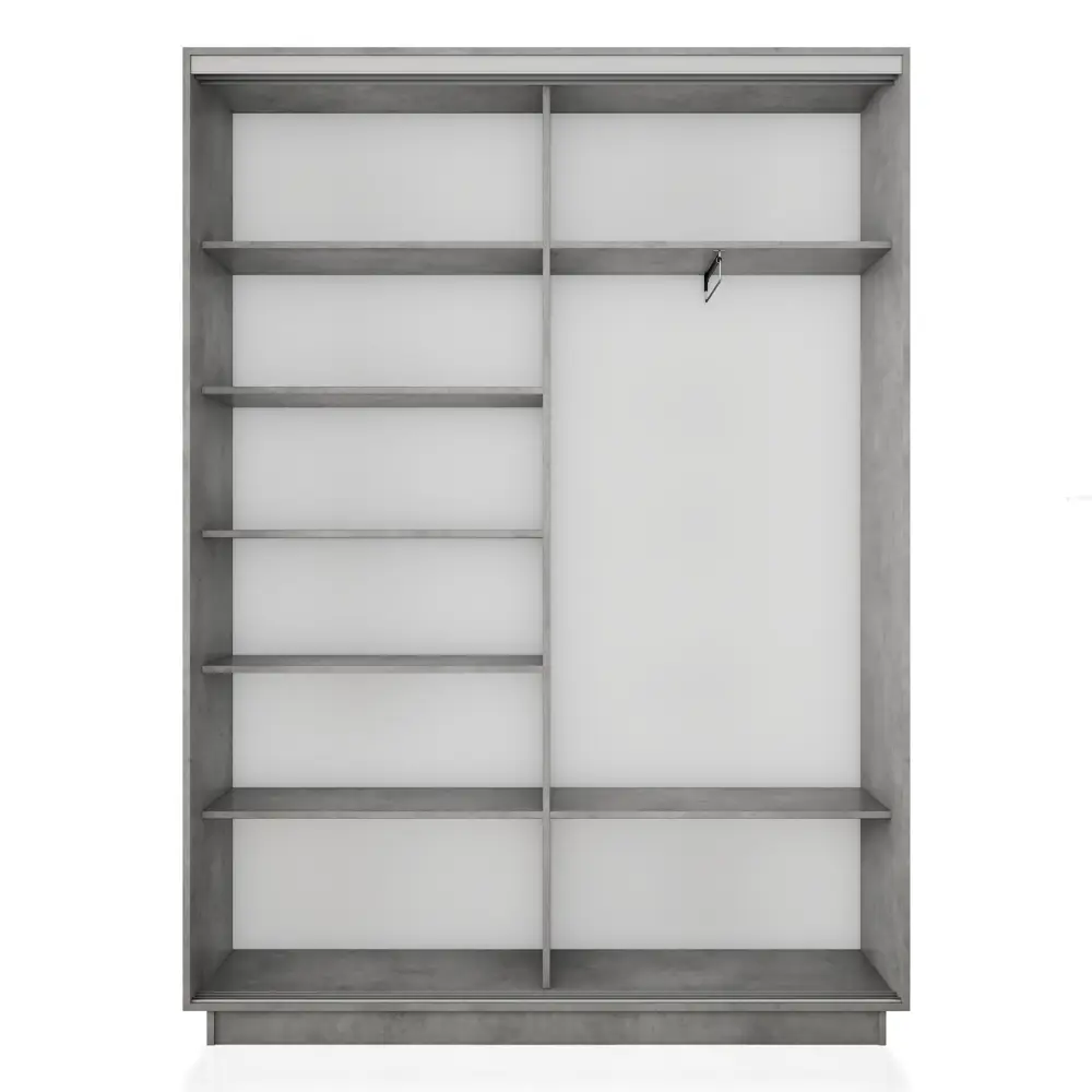 Фото 2 Шкаф-купе Мебельная компания е1 45EMD_120_BT 220x120x45 см 7 полок ЛДСП цвет бетон Фото 2 Шкаф-купе Мебельная компания е1 45EMD_120_BT 220x120x45 см 7 полок ЛДСП цвет бетон