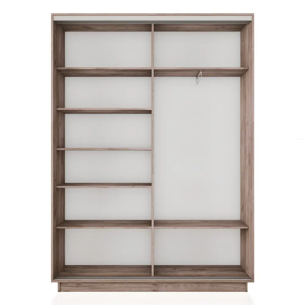 Фото 2 Шкаф-купе Мебельная компания е1 45EMD_140_KT 220x140x45 см ЛДСП 7 полок цвет крафт табачный Фото 2 Шкаф-купе Мебельная компания е1 45EMD_140_KT 220x140x45 см ЛДСП 7 полок цвет крафт табачный