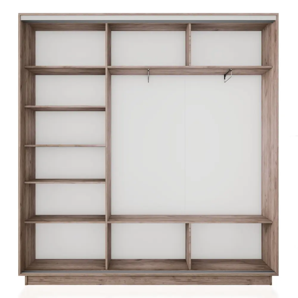 Фото 2 Шкаф-купе Мебельная компания е1 45EMT1_180240_KT 240x180x45 см ЛДСП 9 полок крафт табачный