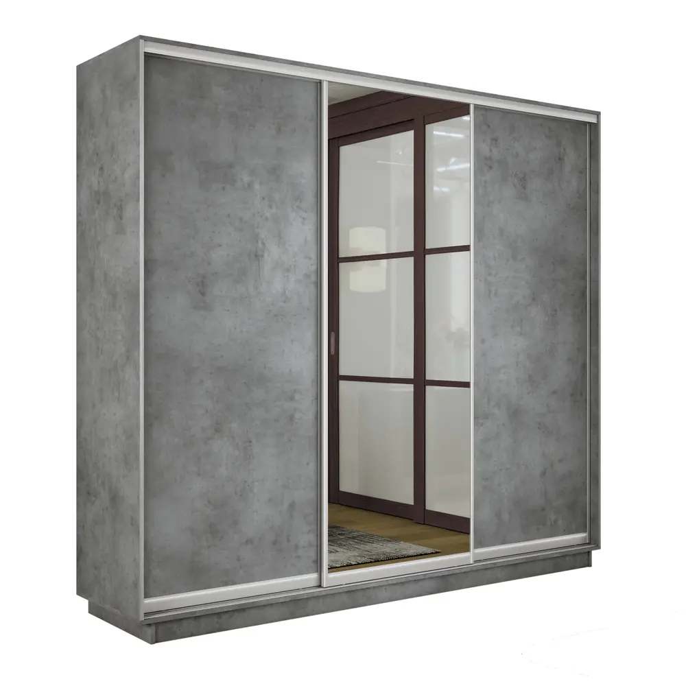 Фото 3 Шкаф-купе Мебельная компания е1 45EMT1_210240_BT 240x210x45 см ЛДСП 9 полок цвет бетон Фото 3 Шкаф-купе Мебельная компания е1 45EMT1_210240_BT 240x210x45 см ЛДСП 9 полок цвет бетон