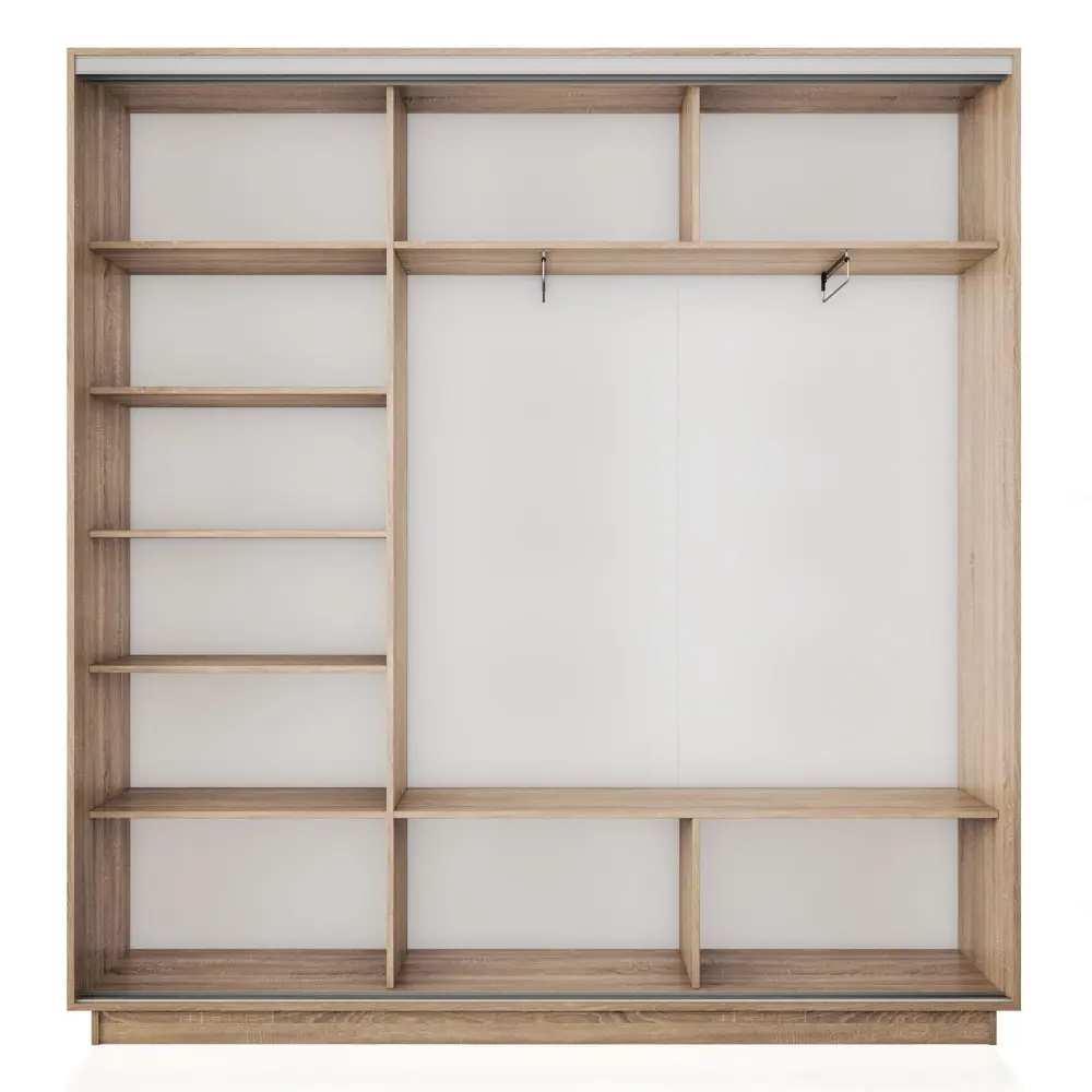 Фото 2 Шкаф-купе Мебельная компания е1 45EMT2_210_S 220x210x45 см 9 полок ЛДСП цвет сонома