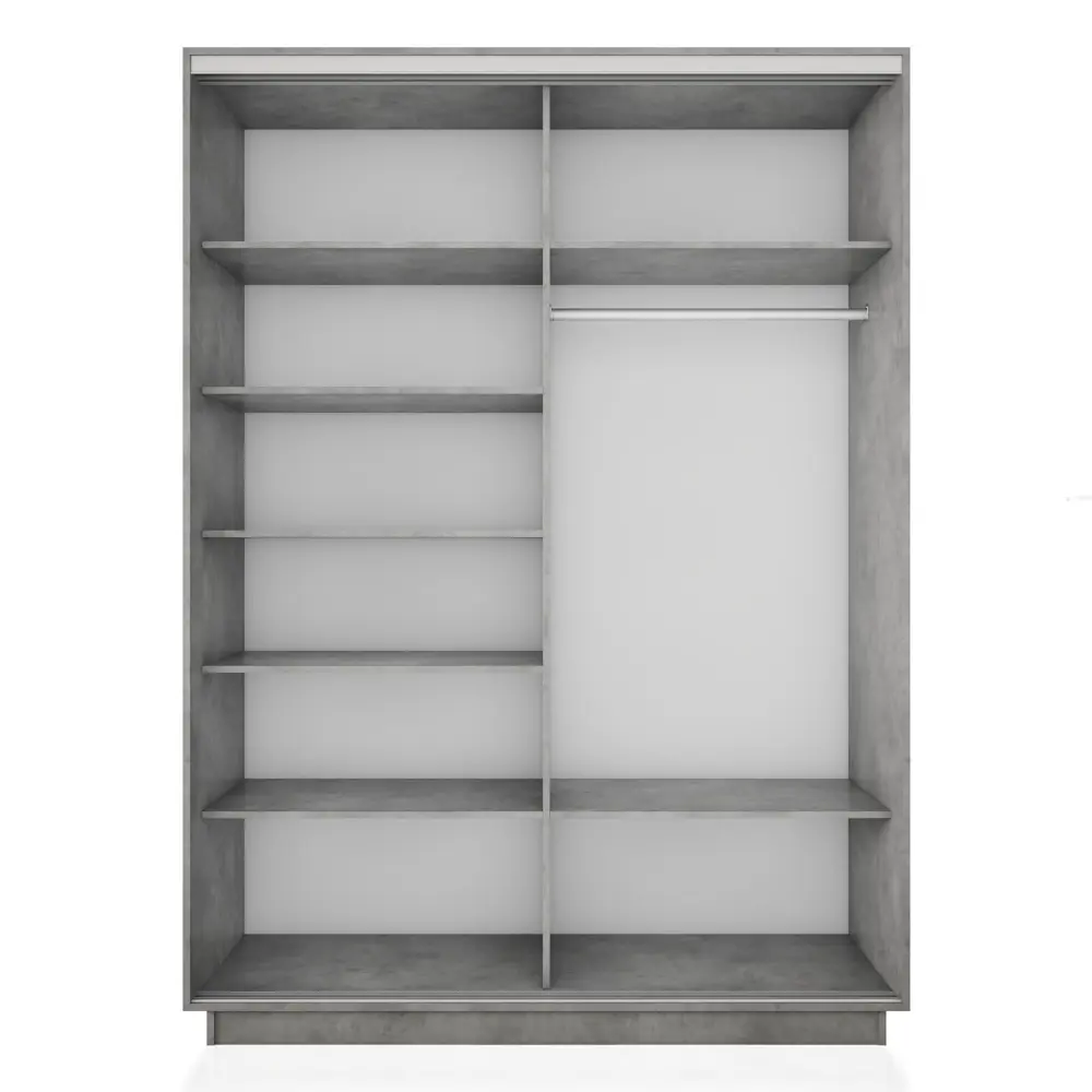 Фото 2 Шкаф-купе Мебельная компания е1 WEET_180_BT 220x180x60 см ЛДСП 9 полок цвет бетон Фото 2 Шкаф-купе Мебельная компания е1 WEET_180_BT 220x180x60 см ЛДСП 9 полок цвет бетон