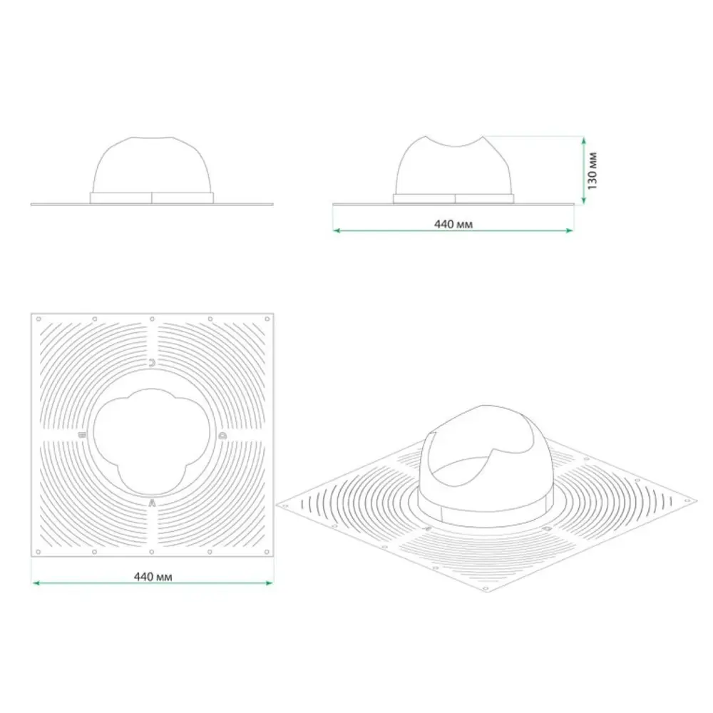 Фото 2 Элемент проходной Krovent Base-VT ø110мм серый Фото 2 Элемент проходной Krovent Base-VT ø110мм серый
