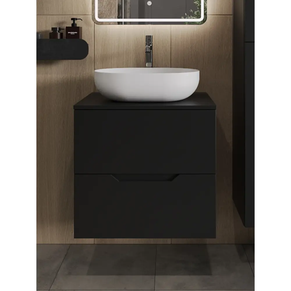 Фото Тумба с раковиной Topline FLIPTUS60B-5480W подвесная 60 см цвет черный/белый Фото Тумба с раковиной Topline FLIPTUS60B-5480W подвесная 60 см цвет черный/белый