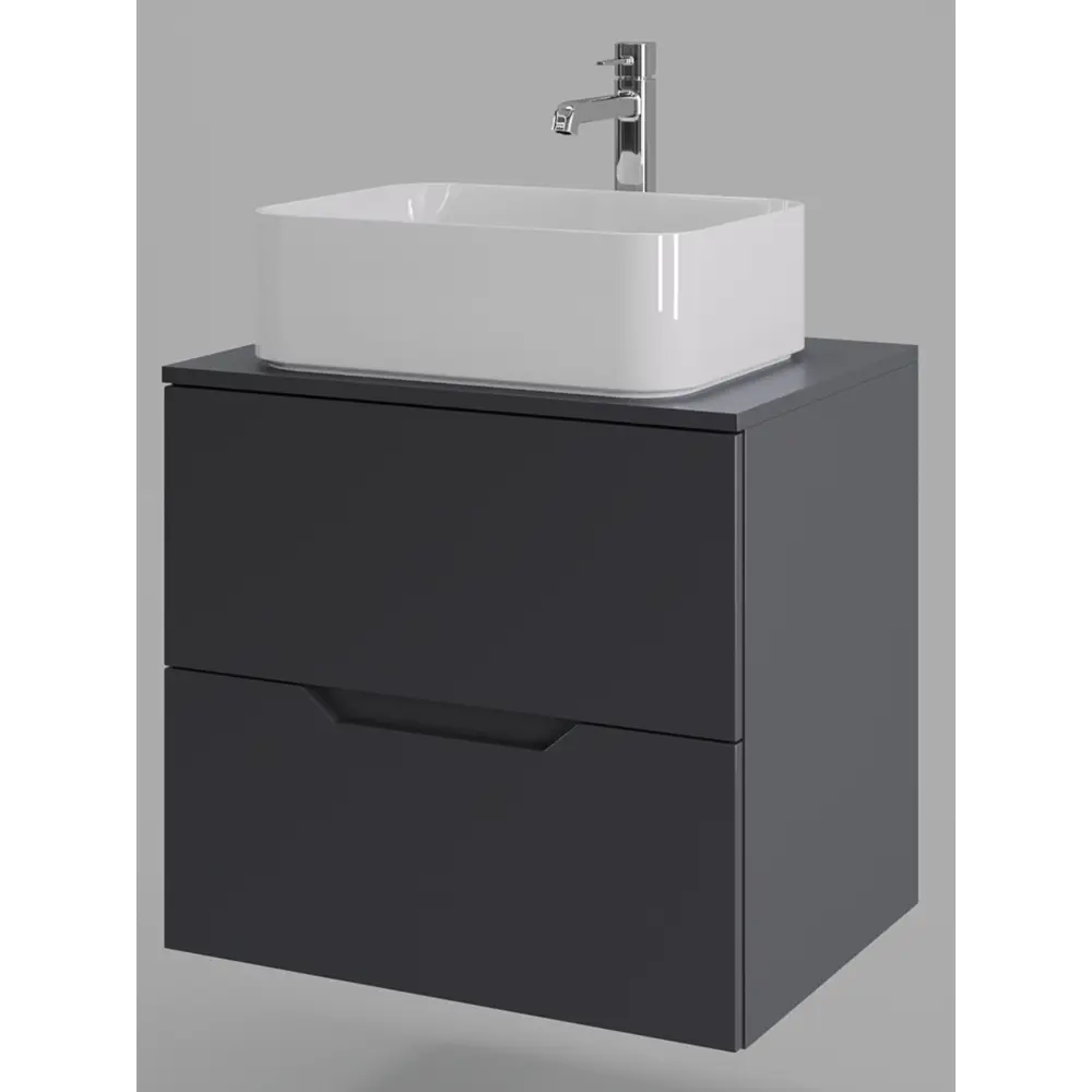 Фото 4 Тумба с раковиной Topline FLIPTUS60G-2460W подвесная 60 см цвет графит/белый Фото 4 Тумба с раковиной Topline FLIPTUS60G-2460W подвесная 60 см цвет графит/белый