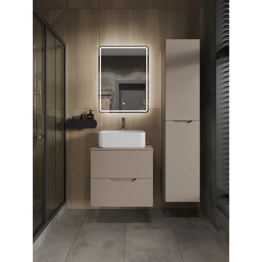 Фото 3 Тумба с раковиной Topline FLIPTUS60L-2460W подвесная 60 см цвет латте/белый Фото 3 Тумба с раковиной Topline FLIPTUS60L-2460W подвесная 60 см цвет латте/белый