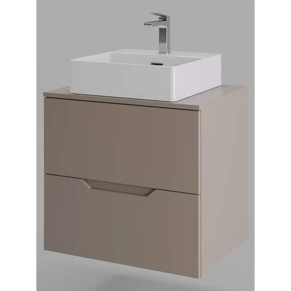 Фото 4 Тумба с раковиной подвесная TOPLINE TLLi-60TuLMDF B04-405W 60 см цвет латте/белый Фото 4 Тумба с раковиной подвесная TOPLINE TLLi-60TuLMDF B04-405W 60 см цвет латте/белый