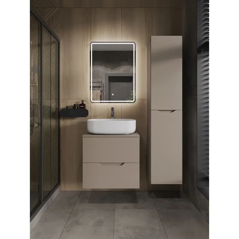 Фото 3 Тумба с раковиной Topline FLIPTUS60L-7540W подвесная 60 см цвет латте/белый Фото 3 Тумба с раковиной Topline FLIPTUS60L-7540W подвесная 60 см цвет латте/белый