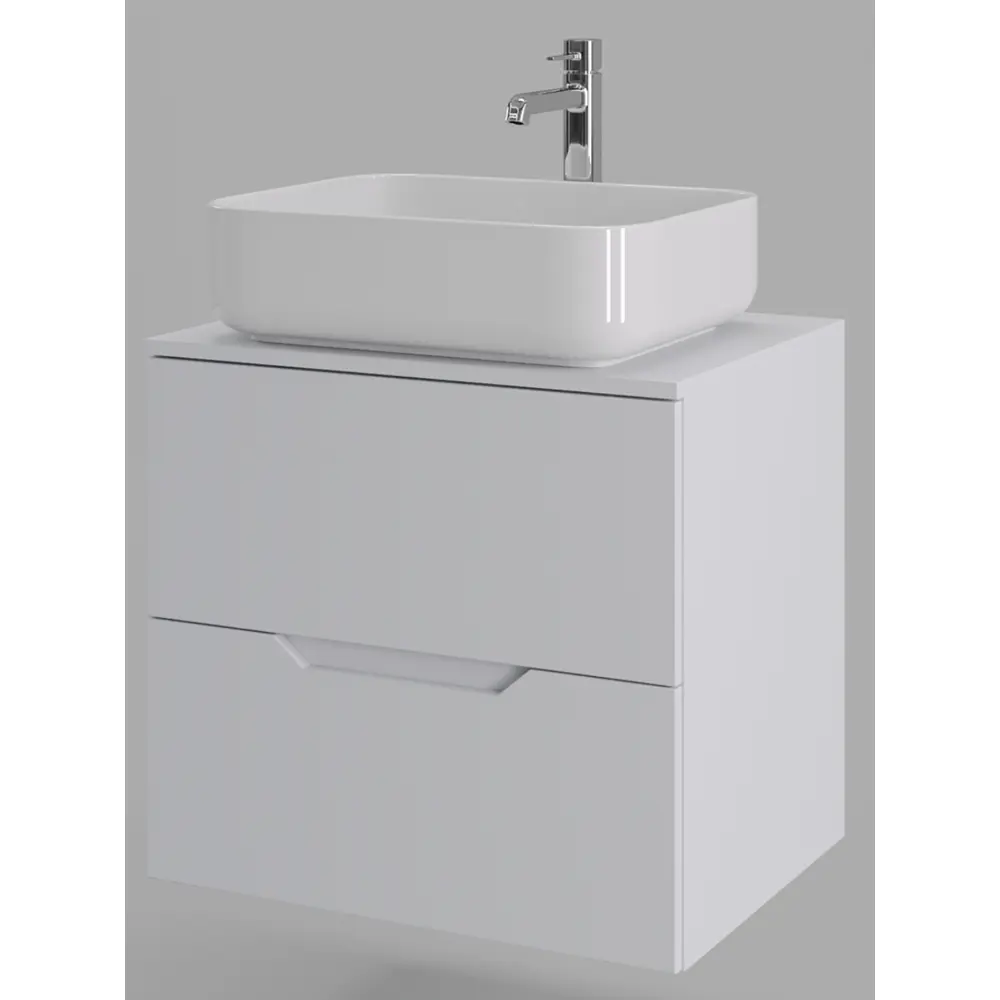 Фото 4 Тумба с раковиной Topline FLIPTUS60W-5500W подвесная 60 см цвет белый Фото 4 Тумба с раковиной Topline FLIPTUS60W-5500W подвесная 60 см цвет белый