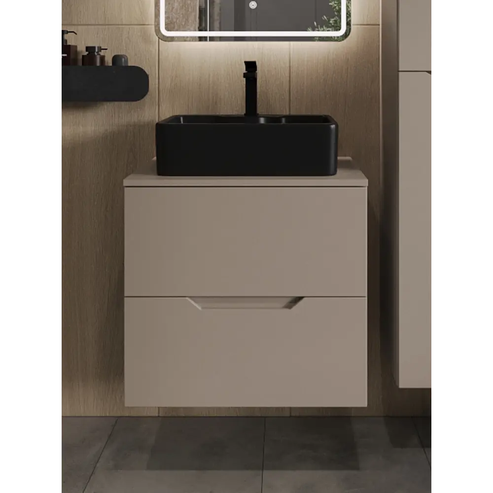 Фото Тумба с раковиной Topline FLIPTUS60L-1475B подвесная 60 см цвет латте/черный Фото Тумба с раковиной Topline FLIPTUS60L-1475B подвесная 60 см цвет латте/черный